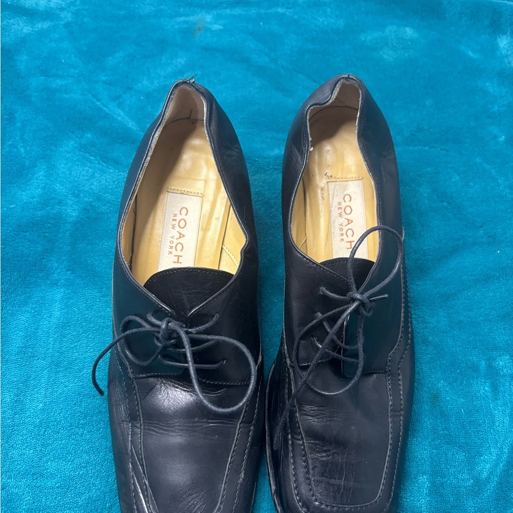 Coach Men's Black Leather Oxfords